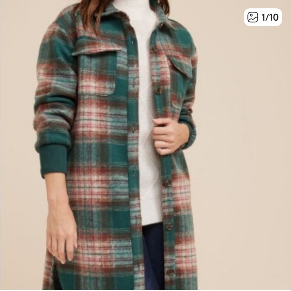 NWOT Maurices Plaid Shacket  - Size 3XL